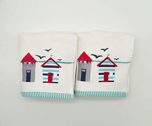 Handtücher, Strandhütte und Vögel, 2 Stück von Lex's Linens