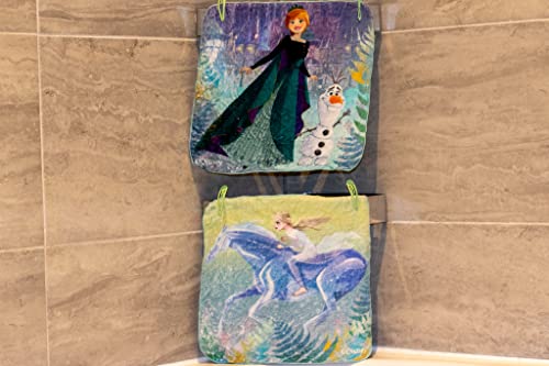 Lex's Linens 2 Stück Frozen Elsa & Anna Magic Waschlappen / Disney Princess Waschlappen (2 Pack 1 x Anna & 1 x Elsa) von Lex's Linens