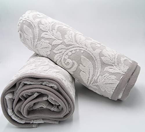 Lex's Linens 2 Stück Jacquard Floral Flanell Smokey Beige von Lex's Linens