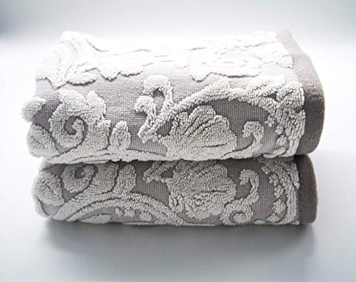 Lex's Linens Handtücher, Jacquard, geprägt mit Blumenmuster, 2 Stück, rauchbeige von Lex's Linens