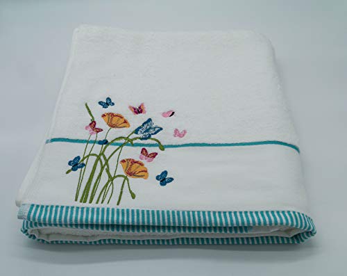 Lex's Linens Badetuch mit Blumen- und Schmetterlingsmotiv von Lex's Linens