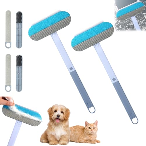 LexTex 3-in-1 Tierhaarentferner, waschbare Fusselbürsten für Hunde- und Katzenhaare, abnehmbare Kleiderbürste für Haare, wiederverwendbare Haustierfell-Reinigungsbürste für Teppich, Kleidung, Couch von LexTex