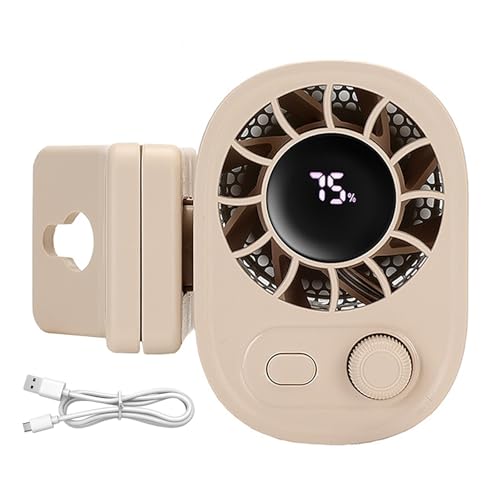 LexTex Joytutu Auto-Clip-on-Ventilator Mit LED-Anzeige, 360° Drehbarer Autositz-Kühlventilator, Tragbare, An Der Taille Montierte, Wiederaufladbare Persönliche Ventilatoren(Beige) von LexTex