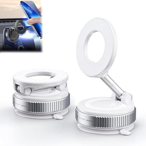 Maglock 360 Faltbare magnetische Telefonhalterung, Autotelefonhalter, Vakuum-Magnettelefonhalter fürs Auto, 360° drehbarer, faltbarer, tragbarer Ständer mit starkem Magnet for glatte Oberflächen an de von LexTex