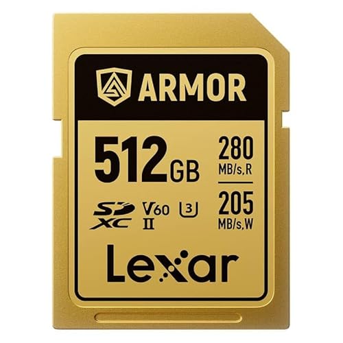 LEXAR Carte SDXC Pro Gold Series Armor UHS-II 512GB V60 IP68 Stainless Steel R280/W210MB/s LEXAR Carte SDXC Pro Gold Series Armor UHS-II 512GB V60 IP68 Stainless Steel R280/W210MB/s von Lexar