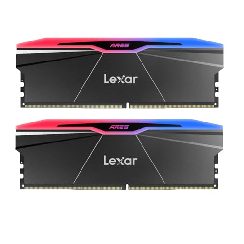 Lexar RGB DDR5 RAM 32 GB Kit (2x16GB) 6000 MHz CL28, 288-Pin-UDIMM Desktop Speicher/PC Gaming Computerspeicher für Intel XMP 3.0/Empowered by SK Hynix/CL28-36-36-68/1.4V von Lexar