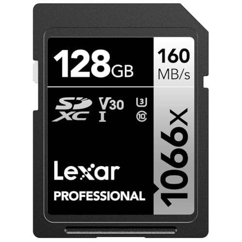 Lexar Professional 128GB 1066x SDXC UHS-I Card up to 160MB/s Read 120MB/s Write C10 V30 U3, Standard (LSD1066128G-BNNNG) von Lexar