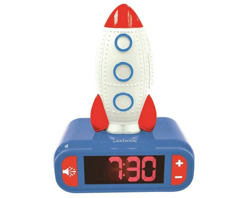 Lexibook® Kinderwecker Rakete Wecker mit 3D Nachtlicht-Figur und besonderen Klingeltönen von Lexibook®