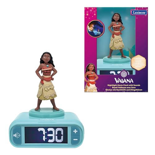 Lexibook, Vaiana, Vaiana Nattljus Väckarklocka, Ljud Och Melodier, Bakbelyst LCD-skärm, Luminös, Snoozefunktion, RL800VN von Lexibook