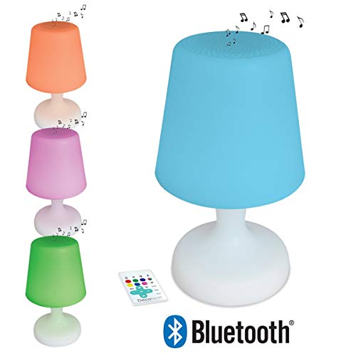 Lexibook Decotech - Farbige LED-Lampe mit Bluetooth-Sound, Lichteffekte, wiederaufladbare Batterie, weiß/multicolor, BTL035 von Lexibook