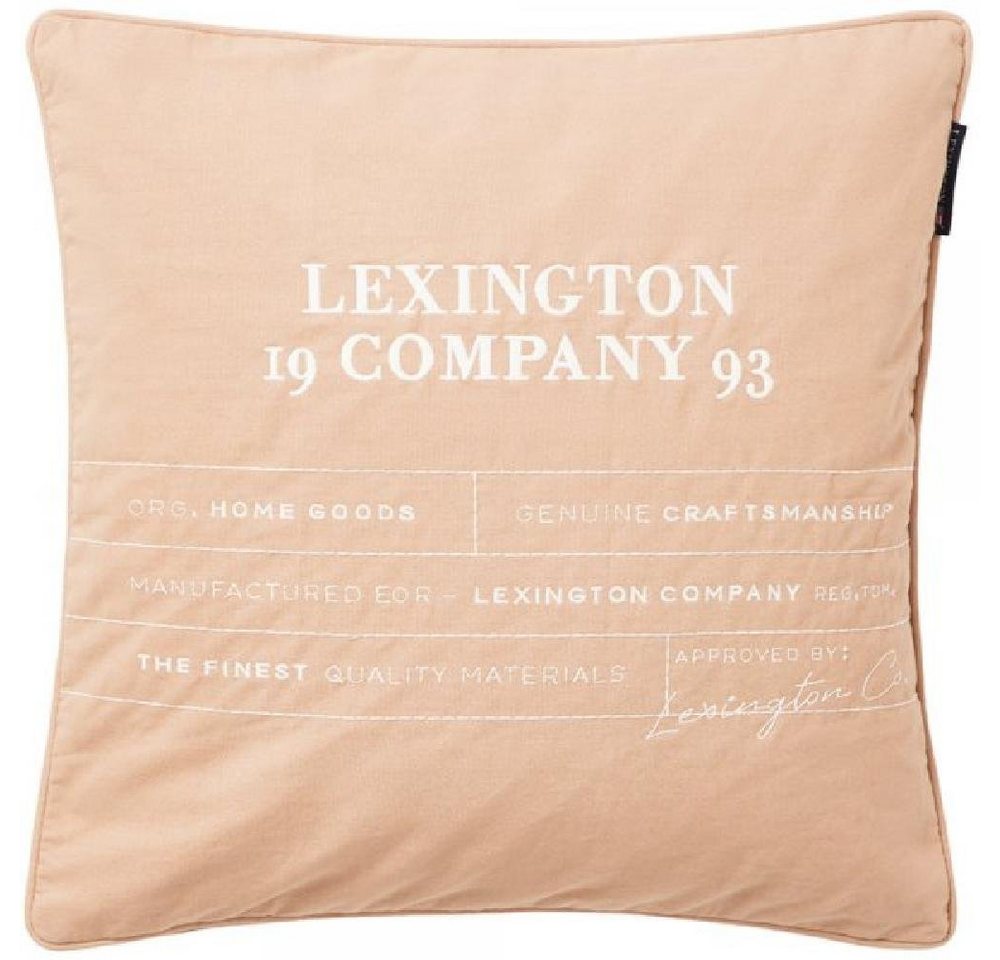 Kissenhülle LEXINGTON Kissenbezug Logo Organic Cotton Canvas Pink-White (50x50cm), Lexington von Lexington