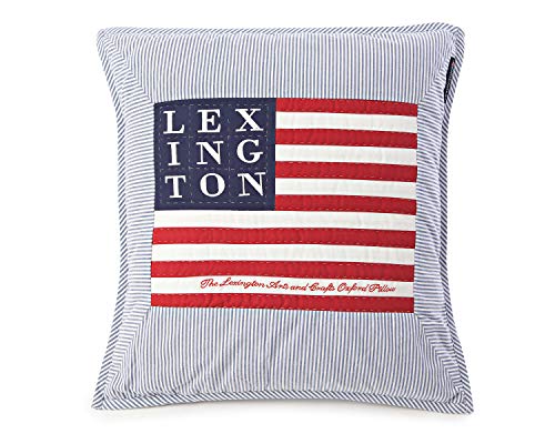 LEXINGTON Logo Art & Crafts Dekokissen Blau Weiss - 50x50 von LEXINGTON