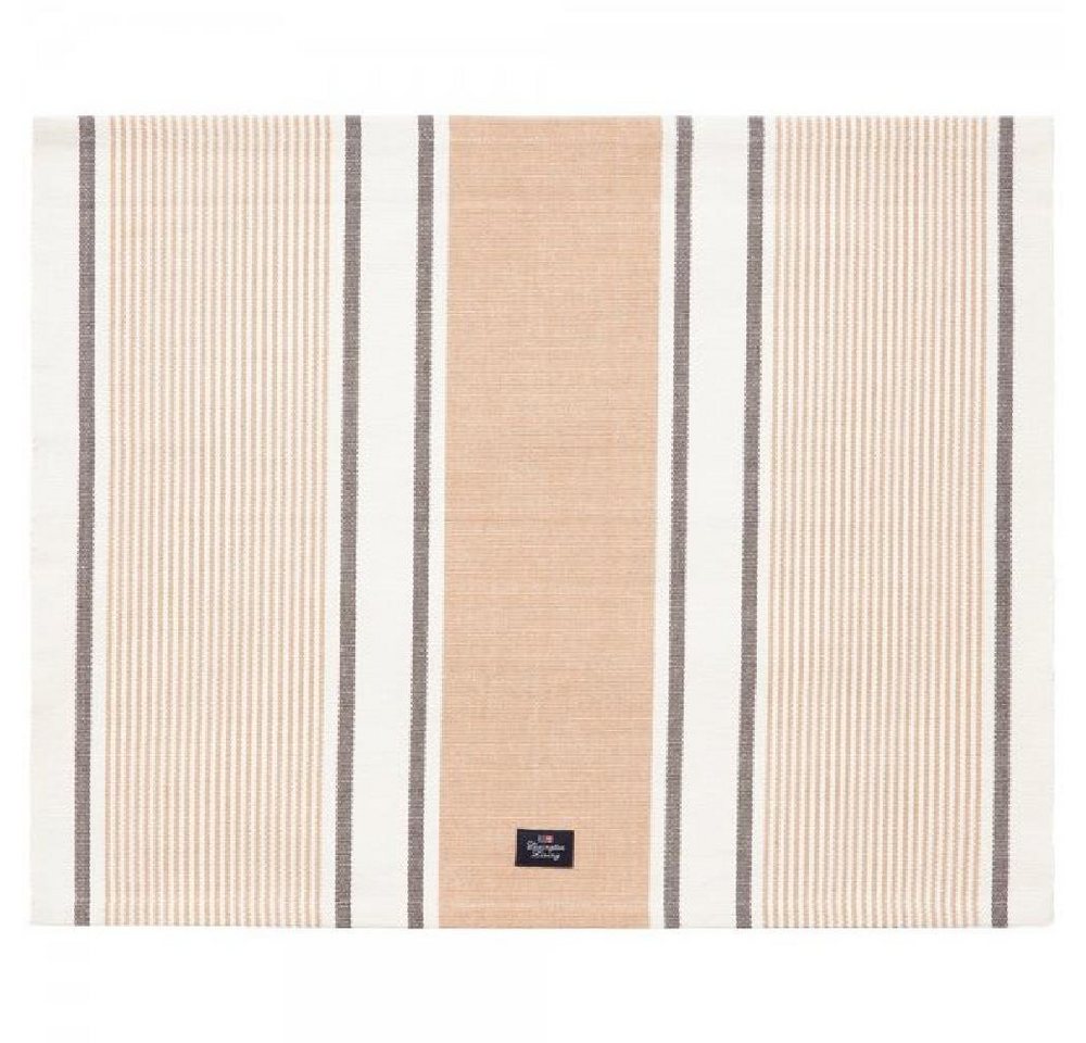 Lexington Tischdecke LEXINGTON Platzset Striped Organic Cotton Rib Beige-White (40x50cm) von Lexington