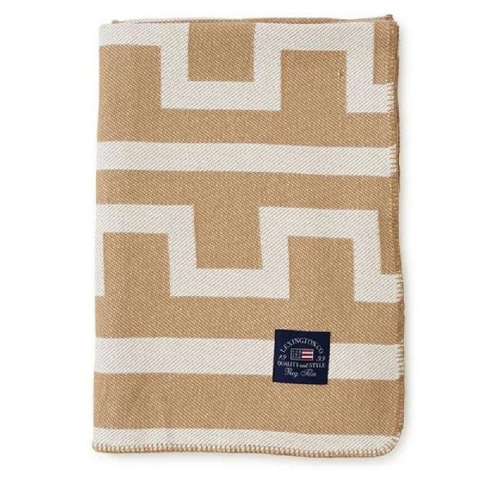 Wohndecke Decke Plaid Recycled Blanket Weiß Beige (140x200cm), Lexington von Lexington