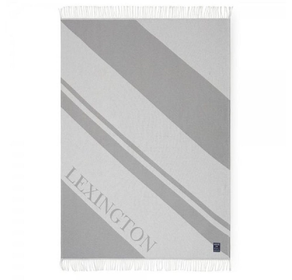 Wohndecke LEXINGTON Decke Logo Recycled Cotton Gray White (130x170), Lexington von Lexington
