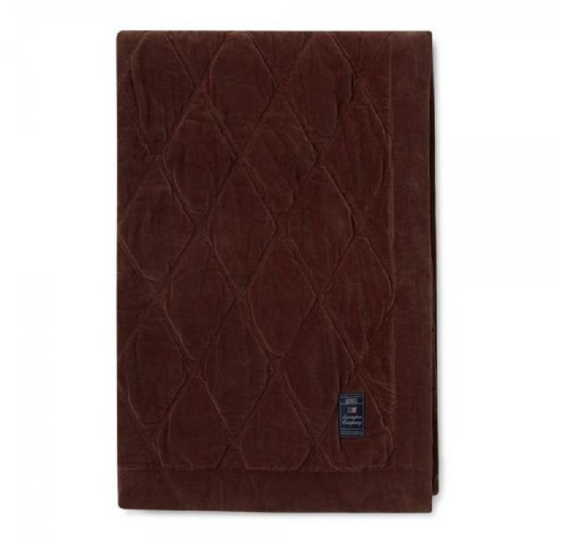 Wohndecke LEXINGTON Tagesdecke Quilted Organic Cotton Velvet Brown (160x240), Lexington von Lexington