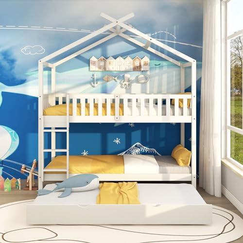 Kinderbett Jugendbett Hausbett, 90x200 cm, DREI Betten, Ausziehbar, Platzsparendes Design Kinderbett Jugendbett Hausbett, 90x200 cm, DREI Betten, Ausziehbar, Platzsparendes Design von Lexiou