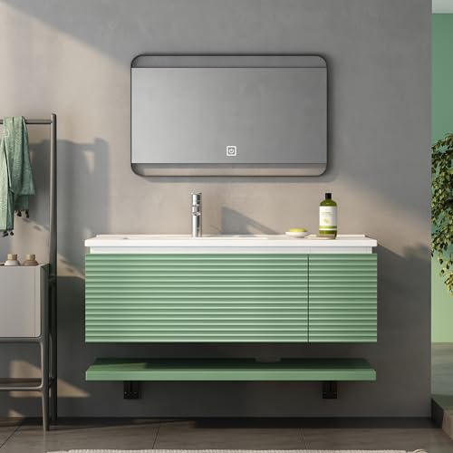 Lexiou Badmöbel-Set,Waschbecken in Breite 90 cm, Waschplatz mit 1 Schubladen, Badschrank von Lexiou