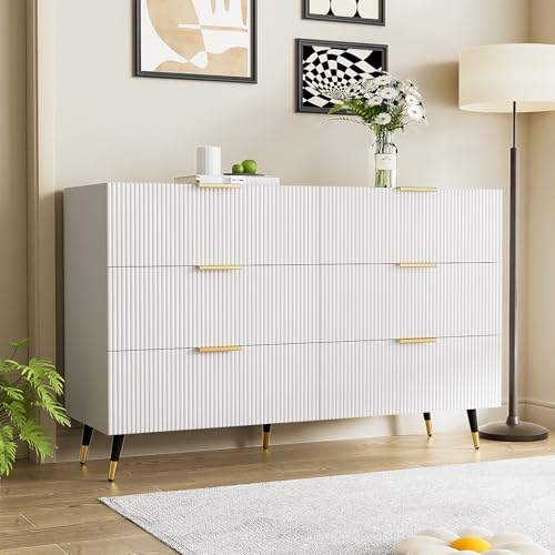 Sideboard mit modernem Design, Kommode mit Schubladen und viel Stauraum (Weiß) von Lexiou