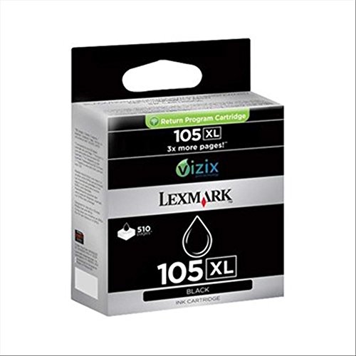 Lexmark 14N0822BL 105XL Tintenpatrone schwarz hohe Kapazität 510 Seiten blister w/o alarm von Lexmark