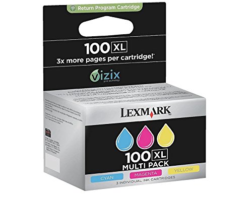 Lexmark 14N0850B 100XL Tintenpatronen blister with security, cyan / magenta / gelb von Lexmark
