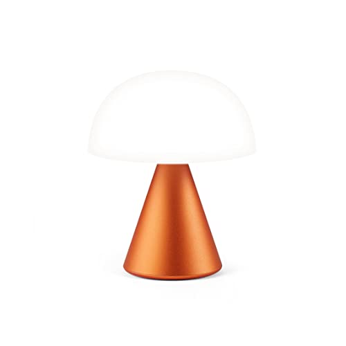Lexon MINA M Wiederaufladbare kabellose LED-Tischlampe, für Nachttisch oder Schreibtisch, mit Dimmer, bis zu 12 Stunden Akkulaufzeit - Aluminium Orange von Lexon