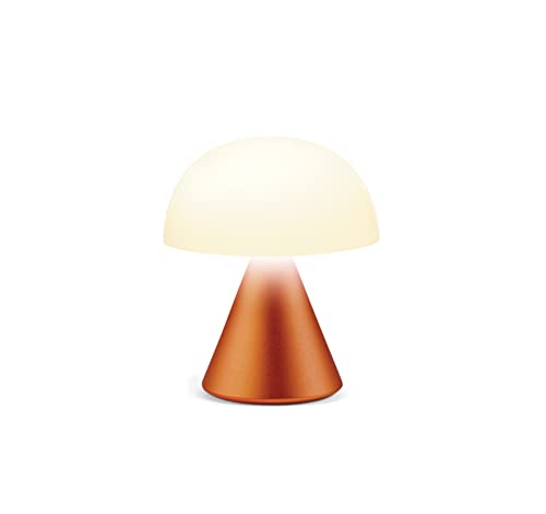 Lexon MINA Mini wiederaufladbare kabellose LED-Tischlampe, für Nachttisch oder Schreibtisch, mit Dimmer, bis zu 12 Stunden Akkulaufzeit - Orange von Lexon