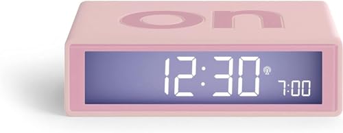 Lexon Design Flip+ Funkgesteuerter umkehrbarer LCD-Wecker aus ABS und Gummi in der Farbe Pink, Maße: 10,4cm x 6,5cm x 3cm von Lexon