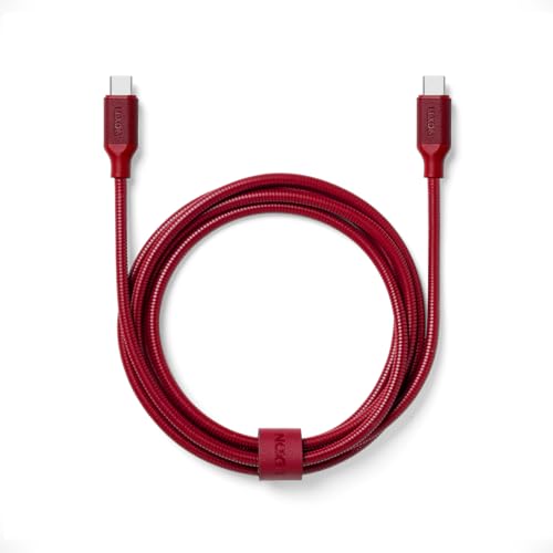 Lexon Metali-C USB C Lade- und Synchronisierungskabel, Schnellladung bis zu 100 W, 5 Fuß (Dunkelrot) von Lexon