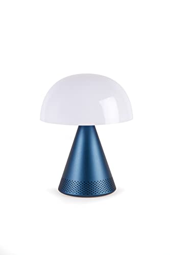 Lexon Mina LED-Licht, Audio, tragbar, großes Licht, kaltweiß oder warmweiß, 17 cm hoch (dunkelblau) von Lexon