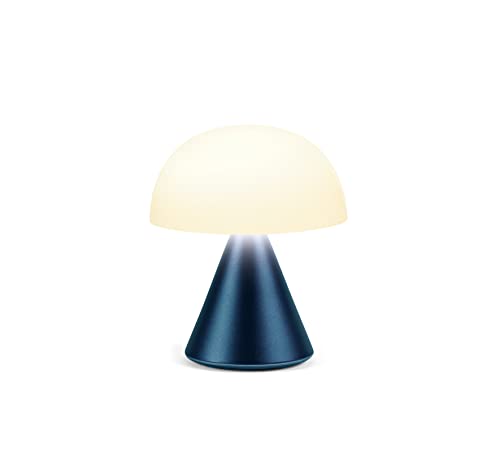 Lexon MINA Mini wiederaufladbare kabellose LED-Tischlampe, für Nachttisch oder Schreibtisch, mit Dimmer, bis zu 12 Stunden Akkulaufzeit - Dunkelblau von Lexon