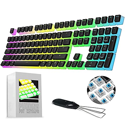 108 KEY PBT PUDDING KEYCAPS ANSI - OEM-Profil KeySet Translucent Layer für 60%/61 Key / 68 Key / 87 Key TKL / 104 KEY MX Switch Backlit Mechanische Tastatur DIY, mit Keycaps Puller - US-Layout Schwarz 108 KEY PBT PUDDING KEYCAPS ANSI - OEM-Profil KeySet Translucent Layer für 60%/61 Key / 68 Key / 87 Key TKL / 104 KEY MX Switch Backlit Mechanische Tastatur DIY, mit Keycaps Puller - US-Layout Schwarz von LexonElec