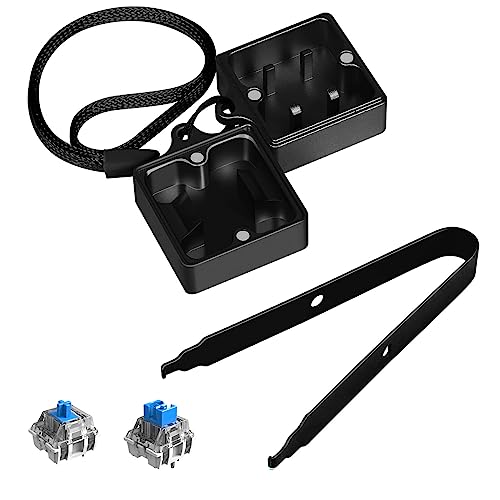 LexonElec Schalteröffner-Set, Schalter Abzieher, Switch Opener aus Aluminium für Cherry MX/Gateron/Kailh Box/Outemu/Akko und Panda Switches Mechanische Gaming-Tastatur mit Metallmagnet - Schwarz von LexonElec