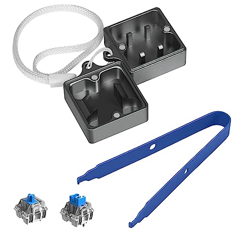LexonElec Schalteröffner-Set, Schalter Abzieher, Switch Opener aus Aluminium für Cherry MX/Gateron/Kailh Box/Outemu/Akko und Panda Switches Mechanische Gaming-Tastatur mit Metallmagnet - Grau/NavyBla LexonElec Schalteröffner-Set, Schalter Abzieher, Switch Opener aus Aluminium für Cherry MX/Gateron/Kailh Box/Outemu/Akko und Panda Switches Mechanische Gaming-Tastatur mit Metallmagnet - Grau/NavyBla von LexonElec