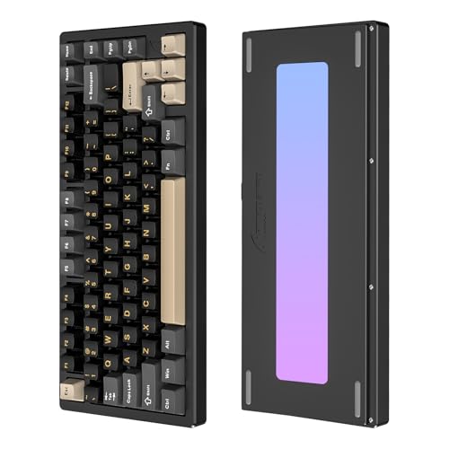 LexonElec x Attack Shark X75 CNC-Aluminium 75% kabellose Gaming-Tastatur, Tri-Modus-BT/2.4G/Verkabelt, mechanische RGB-Tastatur auf Dichtung montiert, 10000mAh Batterie, Unterstützt Win/Mac-Schwarz von LexonElec