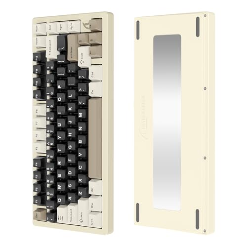 LexonElec x Attack Shark X75 CNC-Aluminium 75% kabellose Gaming-Tastatur, Tri-Modus-BT/2.4G/Verkabelt, mechanische RGB-Tastatur auf Dichtung montiert, 5000mAh Batterie, Unterstützt Win/Mac-Weiß von LexonElec