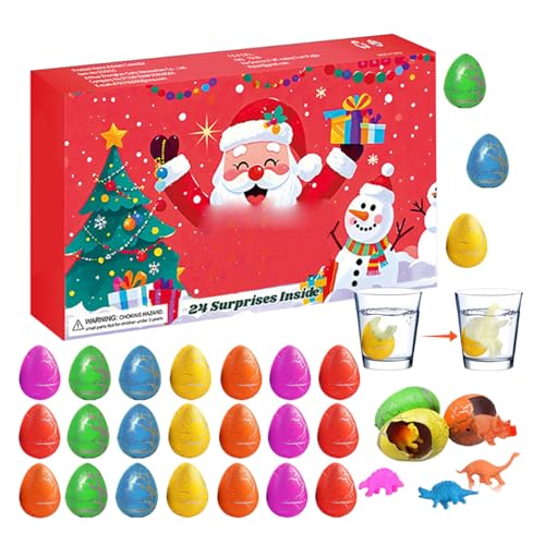 Adventskalender | 24-Tägiger Adventskalender - Füllung Für Weihnachtsstrümpfe Dinosaurier-Ei Für Tägliche Aktivität Familie Schule Zuhause Festlicher Schmuck von Lexsyn