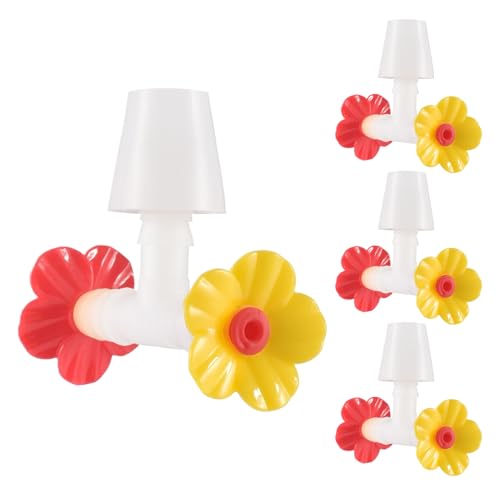 -Futterrohr | 4 Stück Futterröhrchen Mit Blüten Spitze - Flaschenverschluss Futteranschlüsse Multifunktionale Ersatzteile für Gartenvögel -Futterrohr | 4 Stück Futterröhrchen Mit Blüten Spitze - Flaschenverschluss Futteranschlüsse Multifunktionale Ersatzteile für Gartenvögel von Lexsyn