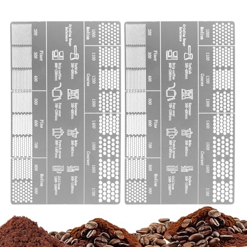 Kaffeemahlwerk Lineal,Set Mit 2 Mahlgrad Referenzkarten - Edelstahl Messlineal Für Brühanfänger Küche Zuhause Arbeitsplatz Reise Café Kaffeemahlwerk Lineal,Set Mit 2 Mahlgrad Referenzkarten - Edelstahl Messlineal Für Brühanfänger Küche Zuhause Arbeitsplatz Reise Café von Lexsyn