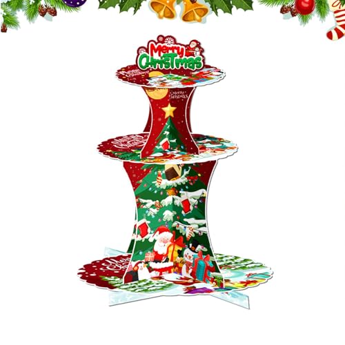 Kuchenständer,3 Etagen Cupcake Halter für Festliche Weihnachtszeit - Festliches Präsentiergestell für Feiern Feste Veranstaltungen - Party Festessen Veranstaltung von Lexsyn