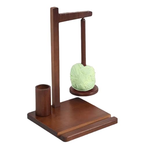 Lexsyn Häkelgarn Halter,Holz Garnspulen Halter Mit Wickelhilfe | Magnetisches Zubehör Mit Seitenorganizer Für Unterwegs Zuhause Erwachsene Frauen Anfänger Handarbeit von Lexsyn