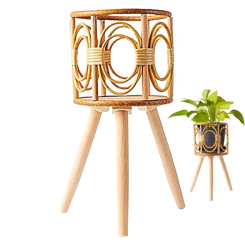 Lexsyn Holz Pflanzenständer Für Innenbereich - Boden Blumentopf Körbe Gestell | Stabiler Boho Pflanzendisplay Für Schlafzimmer Schreibtisch Blumen Outdoor Terrasse Garten Balkon von Lexsyn