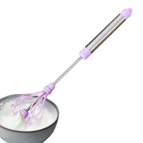 Manuelles Handrührgerät | Tragbarer Handmixer | Ergonomischer Halbautomatischer Eierschneider für Kochen, Backen, Babynahrung und Soßen von Lexsyn