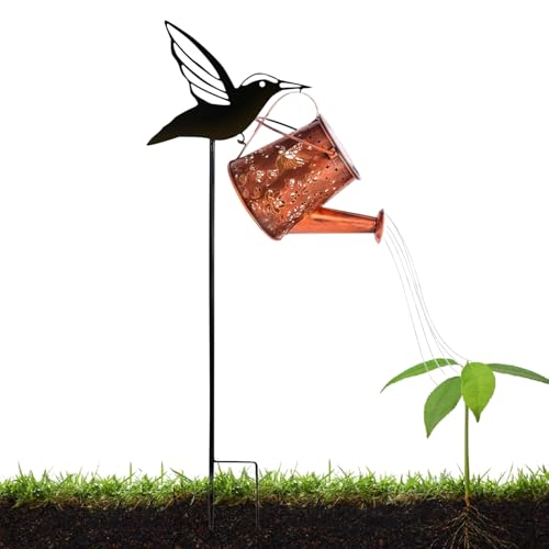 Solargießkanne Mit Licht | Kolibri Gießkanne Solarlaterne | Wetterfeste Solarleuchte Für Garten Terrasse Rasen Vorgarten von Lexsyn