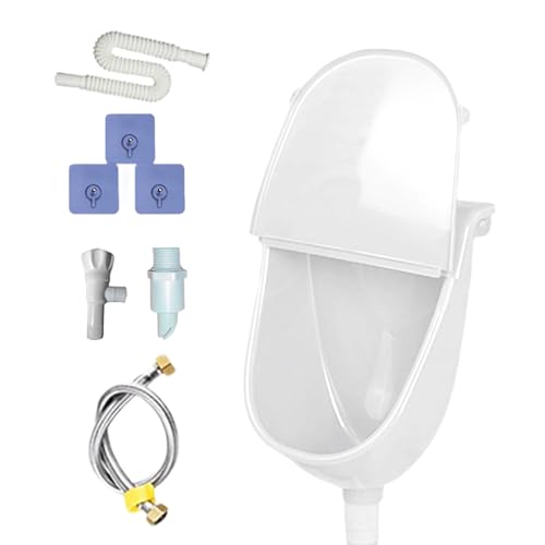 Urinal Kunststoff Pp Spülung Urinableiter Verstellbar Wand Montiertes Urinal Auslaufsicher Wand Pissoir Urinalbecken Komplettset Mit Deckel Für Zuhause Herren Schlafsaal von Lexsyn
