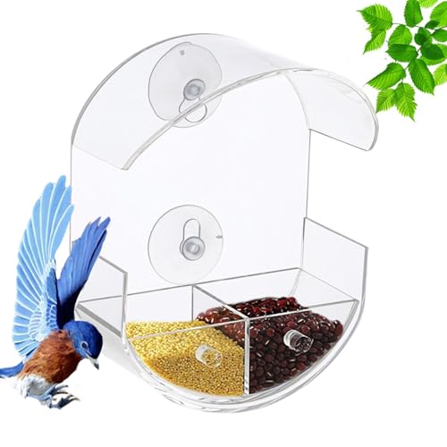 Vogelsäule Mit Saugnapf,Fenstermontiertes Vogelhäuschen | Wasserdicht Abnehmbar Acryl Futterspender Für Innenbereich Kinderbeobachtung Terrasse Balkon Garten Wohnung Vogelsäule Mit Saugnapf,Fenstermontiertes Vogelhäuschen | Wasserdicht Abnehmbar Acryl Futterspender Für Innenbereich Kinderbeobachtung Terrasse Balkon Garten Wohnung von Lexsyn