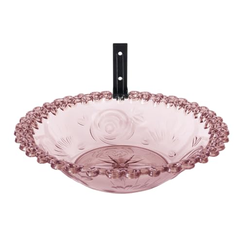 Vogeltränkeschale - Wandmontiertes Vogelbad Schale Für Garten,23 cm Blumenform Transparentes Becken Für Äste Garten Terrasse Vogeltränkeschale - Wandmontiertes Vogelbad Schale Für Garten,23 cm Blumenform Transparentes Becken Für Äste Garten Terrasse von Lexsyn