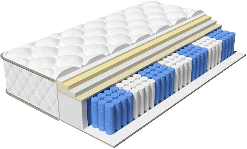 Taschenfederkernmatratze Matratze, 7 Zone Federkernmatratze Matratzen mit Spannbettlaken, Lexzurn, 22 cm hoch, (Atmungsaktiv, Rückenentlastung, Orthopädisch, Matratze 90x200 cm oder 140x200 cm), Taschenfederkernmatratze von Lexzurn