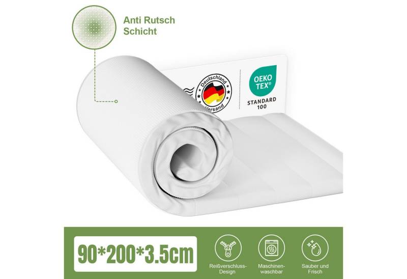 Lexzurn, Topper Topper 90x200 cm, Matratzentopper 3.5cm, 5cm, 8cm Höhe, 3.5 cm hoch, (ergonomisch und atmungsaktiv, Topper für Kinder und Erwachsene, Orthopädische Taschenfederkernmatratze), Mit bequemem Komfortschaum, Memory Foam von Lexzurn