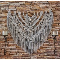 Makramee Wandbehang Kairo in Xl Wanddeko Wandteppich Boho Stil von LeylaShopDesigns